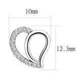 Alamode High polished (no plating) Stainless Steel Earrings with AAA Grade CZ in Clear - Alamode - Flyclothing LLC