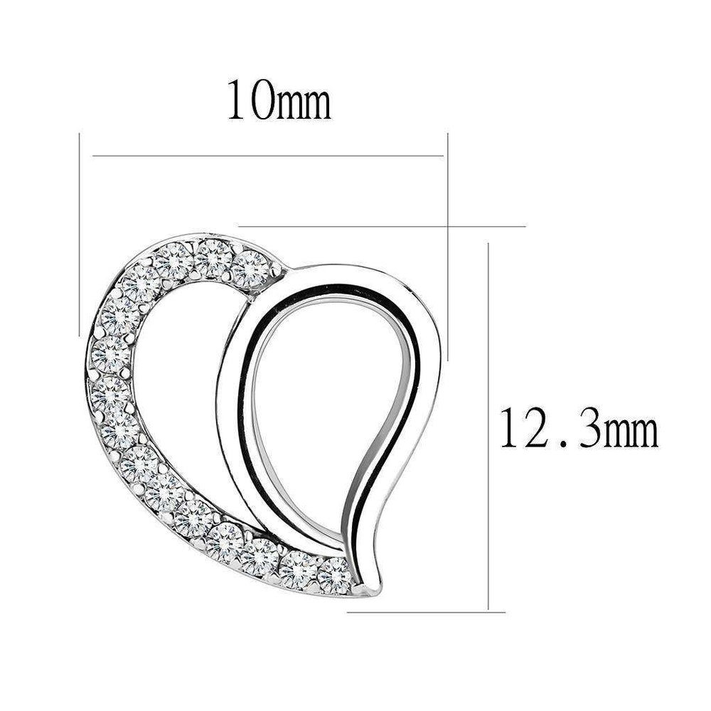 Alamode High polished (no plating) Stainless Steel Earrings with AAA Grade CZ in Clear - Alamode - Flyclothing LLC
