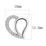 Alamode High polished (no plating) Stainless Steel Earrings with AAA Grade CZ in Clear - Alamode - Flyclothing LLC