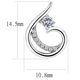 Alamode High polished (no plating) Stainless Steel Earrings with AAA Grade CZ in Clear - Alamode