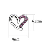 Alamode High polished (no plating) Stainless Steel Earrings with AAA Grade CZ in Ruby - Alamode