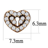 Alamode IP Rose Gold(Ion Plating) Stainless Steel Earrings with AAA Grade CZ in Clear - Alamode - Flyclothing LLC