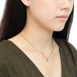 Alamode IP Rose Gold(Ion Plating) Stainless Steel Chain Pendant with AAA Grade CZ in Clear - Alamode - Flyclothing LLC