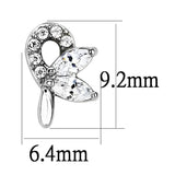 Alamode High polished (no plating) Stainless Steel Earrings with AAA Grade CZ in Clear - Alamode