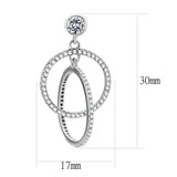 Alamode High polished (no plating) Stainless Steel Earrings with AAA Grade CZ in Clear - Alamode - Flyclothing LLC