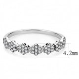 Alamode High polished (no plating) Stainless Steel Ring with AAA Grade CZ in Clear - Alamode
