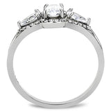 Alamode High polished (no plating) Stainless Steel Ring with AAA Grade CZ in Clear - Alamode - Flyclothing LLC