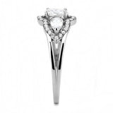 Alamode High polished (no plating) Stainless Steel Ring with AAA Grade CZ in Clear - Alamode - Flyclothing LLC