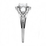 Alamode High polished (no plating) Stainless Steel Ring with AAA Grade CZ in Clear - Alamode