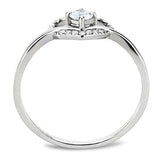 Alamode High polished (no plating) Stainless Steel Ring with AAA Grade CZ in Clear - Alamode