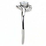 Alamode High polished (no plating) Stainless Steel Ring with AAA Grade CZ in Clear - Alamode - Flyclothing LLC