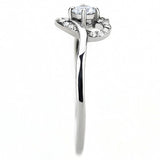 Alamode High polished (no plating) Stainless Steel Ring with AAA Grade CZ in Clear - Alamode