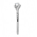 Alamode High polished (no plating) Stainless Steel Ring with AAA Grade CZ in Clear - Alamode