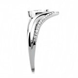 Alamode High polished (no plating) Stainless Steel Ring with AAA Grade CZ in Clear - Alamode
