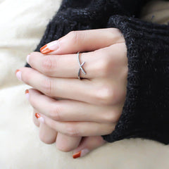 Alamode High polished (no plating) Stainless Steel Ring with AAA Grade CZ in Clear - Alamode