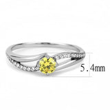 Alamode High polished (no plating) Stainless Steel Ring with AAA Grade CZ in Topaz - Alamode - Flyclothing LLC