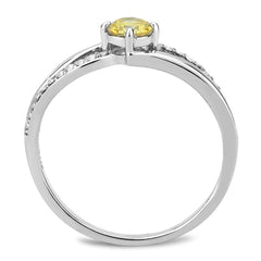 Alamode High polished (no plating) Stainless Steel Ring with AAA Grade CZ in Topaz - Alamode