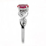 Alamode High polished (no plating) Stainless Steel Ring with AAA Grade CZ in Ruby - Alamode - Flyclothing LLC