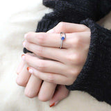 Alamode High polished (no plating) Stainless Steel Ring with AAA Grade CZ in London Blue - Alamode - Flyclothing LLC