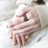 Alamode IP Black(Ion Plating) Stainless Steel Ring with AAA Grade CZ in Clear - Alamode - Flyclothing LLC
