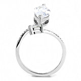 Alamode High polished (no plating) Stainless Steel Ring with AAA Grade CZ in Clear - Alamode
