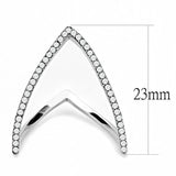 Alamode High polished (no plating) Stainless Steel Ring with AAA Grade CZ in Clear - Alamode - Flyclothing LLC