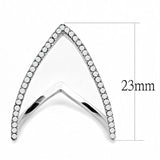 Alamode High polished (no plating) Stainless Steel Ring with AAA Grade CZ in Clear - Alamode