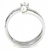Alamode High polished (no plating) Stainless Steel Ring with AAA Grade CZ in Clear - Alamode