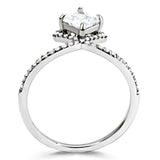 Alamode High polished (no plating) Stainless Steel Ring with AAA Grade CZ in Clear - Alamode - Flyclothing LLC