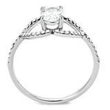 Alamode High polished (no plating) Stainless Steel Ring with AAA Grade CZ in Clear - Alamode - Flyclothing LLC