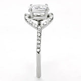 Alamode High polished (no plating) Stainless Steel Ring with AAA Grade CZ in Clear - Alamode - Flyclothing LLC