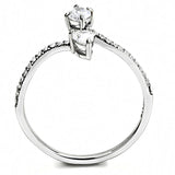 Alamode High polished (no plating) Stainless Steel Ring with AAA Grade CZ in Clear - Alamode