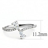 Alamode High polished (no plating) Stainless Steel Ring with AAA Grade CZ in Clear - Alamode