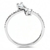Alamode High polished (no plating) Stainless Steel Ring with AAA Grade CZ in Clear - Alamode - Flyclothing LLC