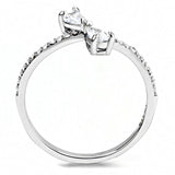 Alamode High polished (no plating) Stainless Steel Ring with AAA Grade CZ in Clear - Alamode