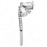 Alamode High polished (no plating) Stainless Steel Ring with AAA Grade CZ in Clear - Alamode