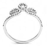 Alamode High polished (no plating) Stainless Steel Ring with AAA Grade CZ in Clear - Alamode - Flyclothing LLC
