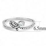 Alamode High polished (no plating) Stainless Steel Ring with AAA Grade CZ in Clear - Alamode - Flyclothing LLC