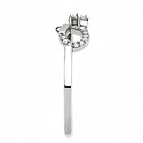 Alamode High polished (no plating) Stainless Steel Ring with AAA Grade CZ in Clear - Alamode