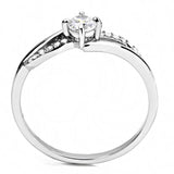 Alamode High polished (no plating) Stainless Steel Ring with AAA Grade CZ in Clear - Alamode - Flyclothing LLC
