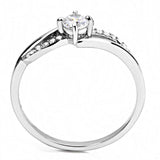 Alamode High polished (no plating) Stainless Steel Ring with AAA Grade CZ in Clear - Alamode - Flyclothing LLC