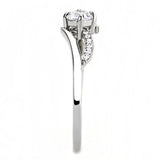 Alamode High polished (no plating) Stainless Steel Ring with AAA Grade CZ in Clear - Alamode - Flyclothing LLC
