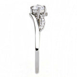 Alamode High polished (no plating) Stainless Steel Ring with AAA Grade CZ in Clear - Alamode - Flyclothing LLC
