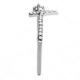 Alamode High polished (no plating) Stainless Steel Ring with AAA Grade CZ in Clear - Alamode