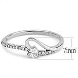 Alamode High polished (no plating) Stainless Steel Ring with AAA Grade CZ in Clear - Alamode - Flyclothing LLC