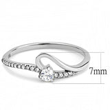 Alamode High polished (no plating) Stainless Steel Ring with AAA Grade CZ in Clear - Alamode