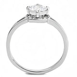 Alamode High polished (no plating) Stainless Steel Ring with AAA Grade CZ in Clear - Alamode - Flyclothing LLC