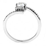 Alamode High polished (no plating) Stainless Steel Ring with AAA Grade CZ in Clear - Alamode - Flyclothing LLC