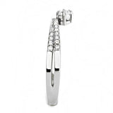 Alamode High polished (no plating) Stainless Steel Ring with AAA Grade CZ in Clear - Alamode - Flyclothing LLC