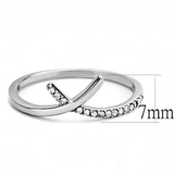 Alamode High polished (no plating) Stainless Steel Ring with AAA Grade CZ in Clear - Alamode - Flyclothing LLC